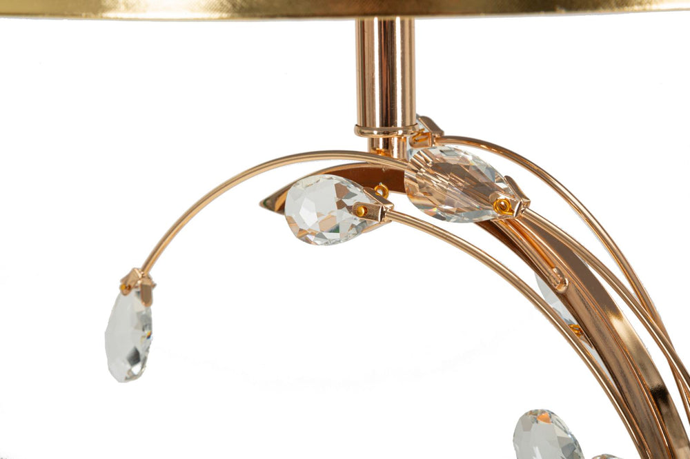 Lámpara de mesa negra y dorada con pantalla de tela – Bruxelles Collection