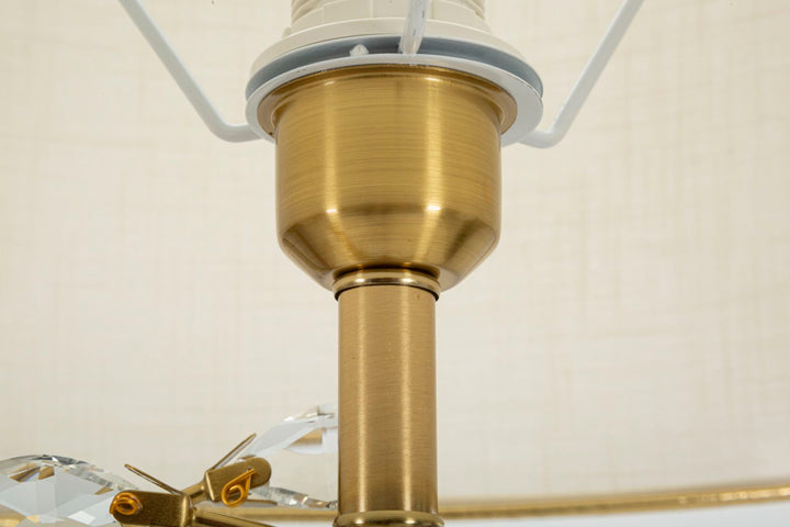 Lámpara de pie dorada con pantalla blanca – Versailles diseño elegante