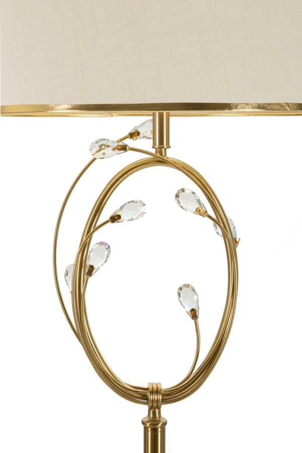 Lámpara de pie dorada con pantalla blanca – Versailles diseño elegante