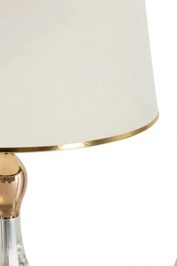 Lámpara de pie verde y dorada con pantalla de tela – Bratislava moderna