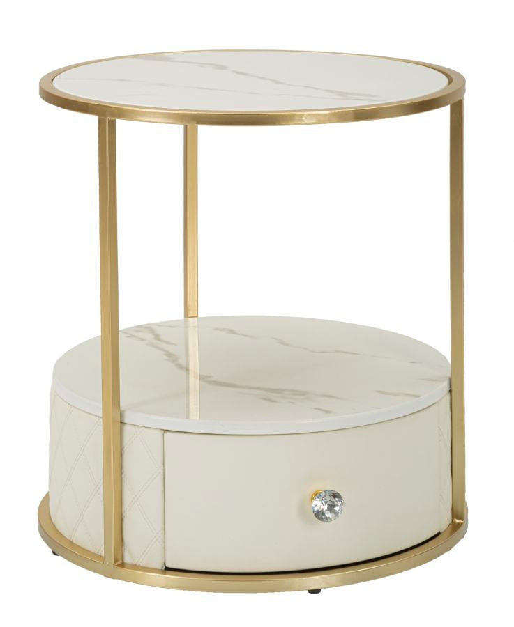 Mesita de noche blanca con cajón – Sharon