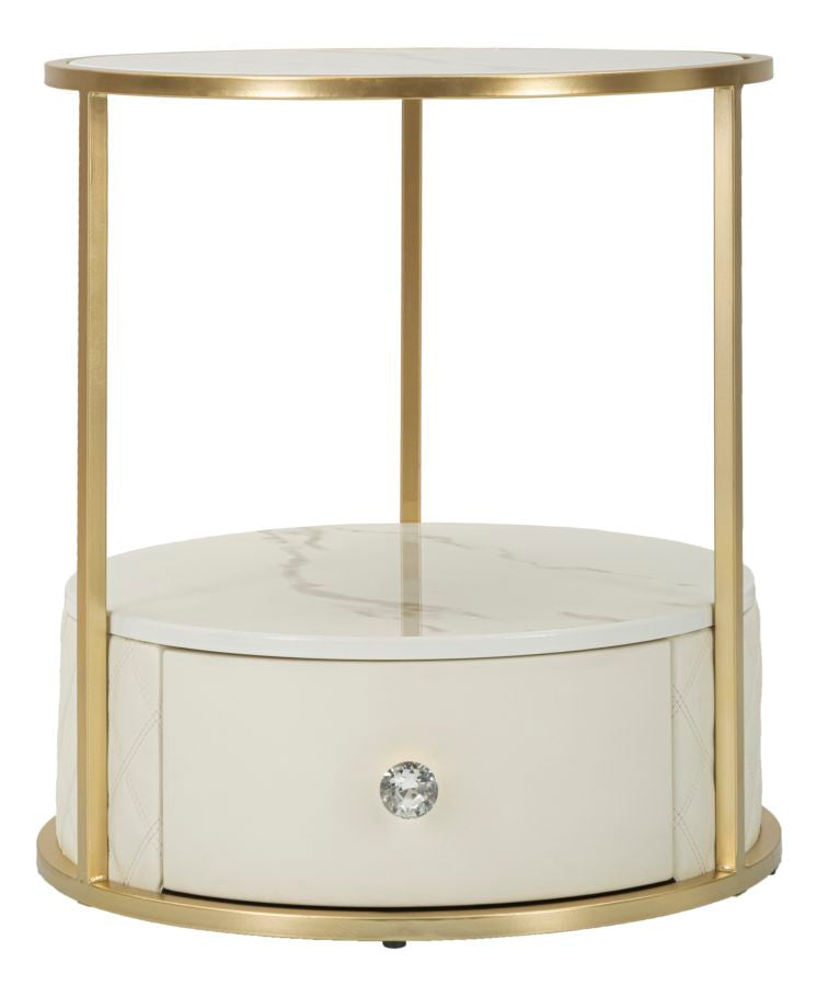 Mesita de noche blanca con cajón – Sharon