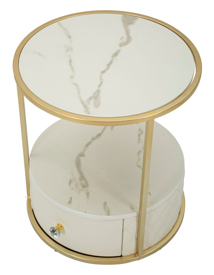 Mesita de noche blanca con cajón – Sharon