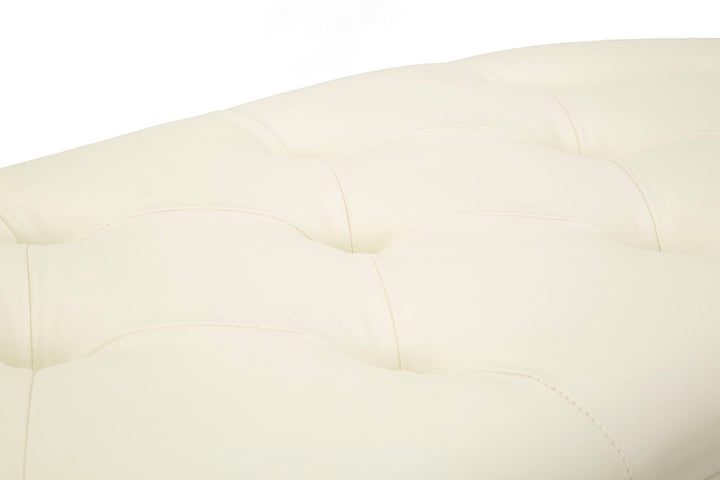 Banco tapizado blanco con cajones – Sharon asiento con almacenaje