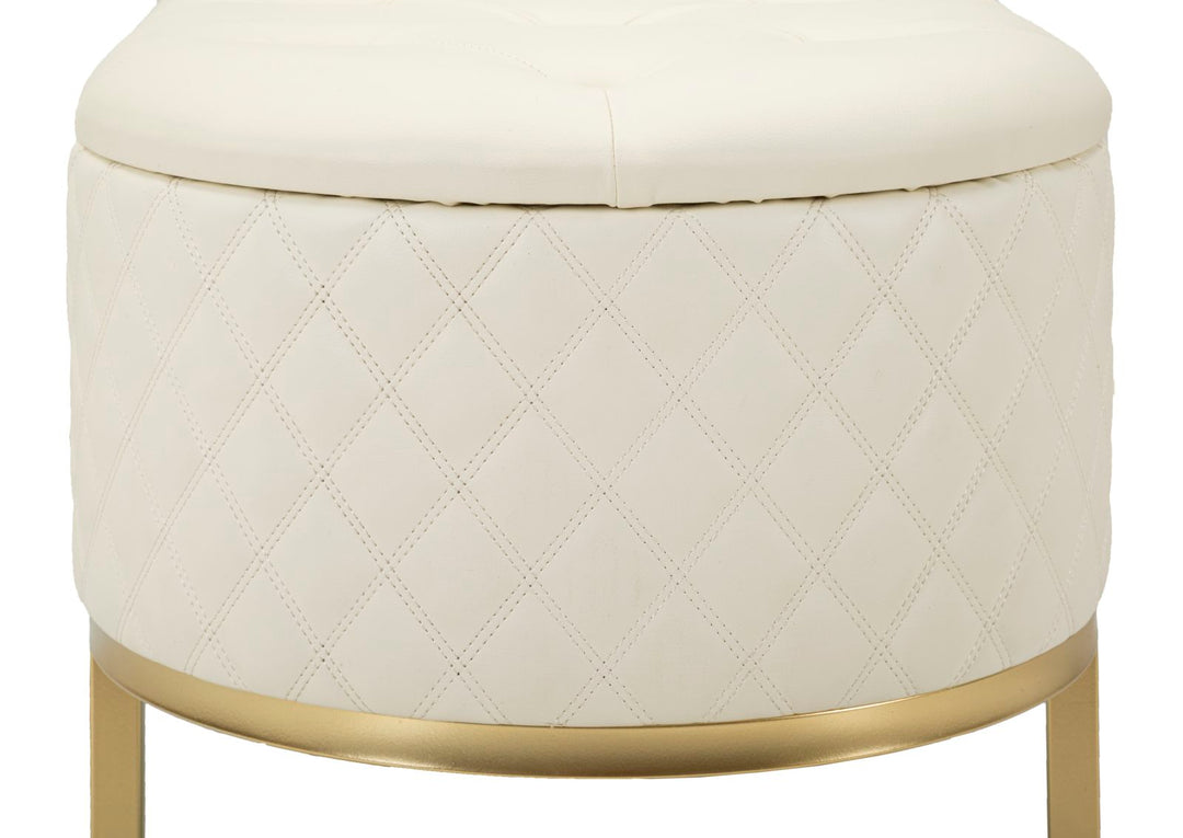 Banco tapizado blanco con cajones – Sharon asiento con almacenaje