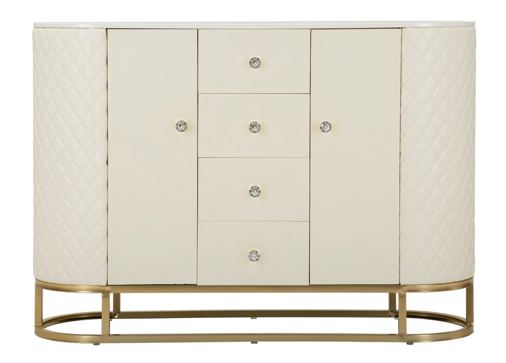 Armario de madera blanco con base dorada – Sharon módulo de almacenaje