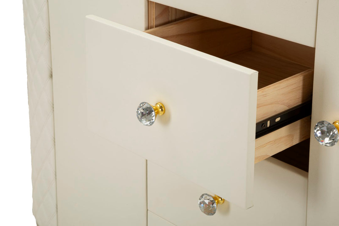 Armario de madera blanco con base dorada – Sharon módulo de almacenaje