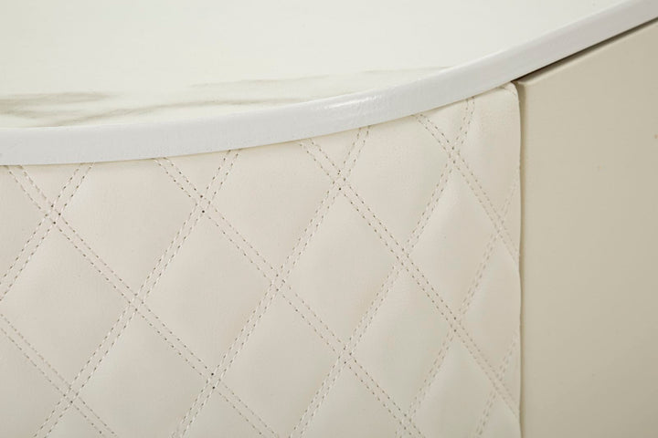 Armario de madera blanco con base dorada – Sharon módulo de almacenaje