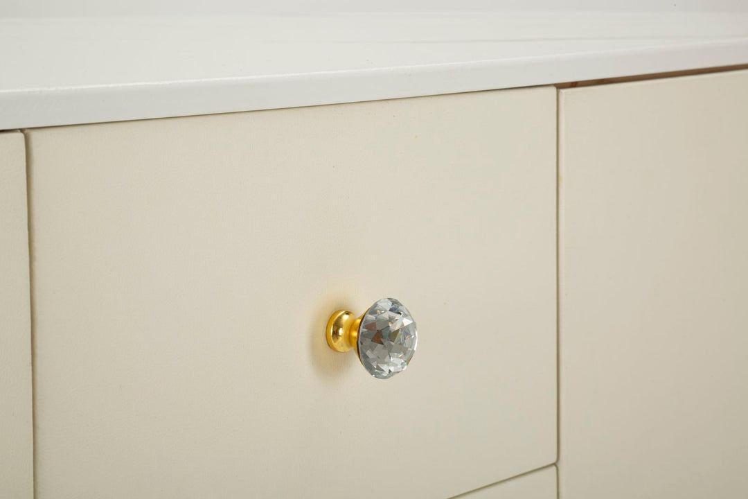 Armario de madera blanco con base dorada – Sharon módulo de almacenaje