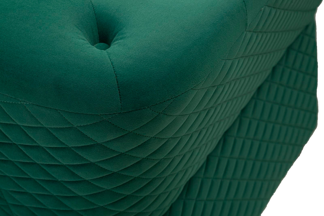Sofá de terciopelo verde con cojines – Emy 2 plazas