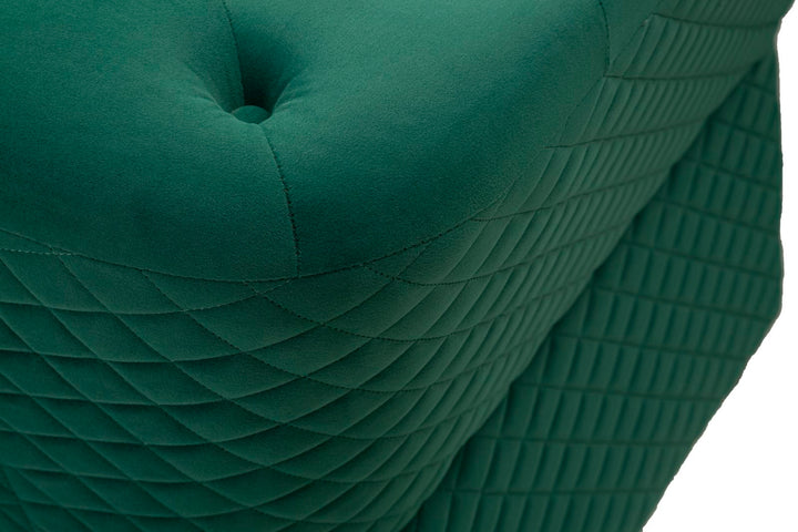 Sofá de terciopelo verde con cojines – Emy 2 plazas