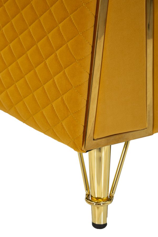 Sillón de terciopelo mostaza con cojín – Emy sillón de acento