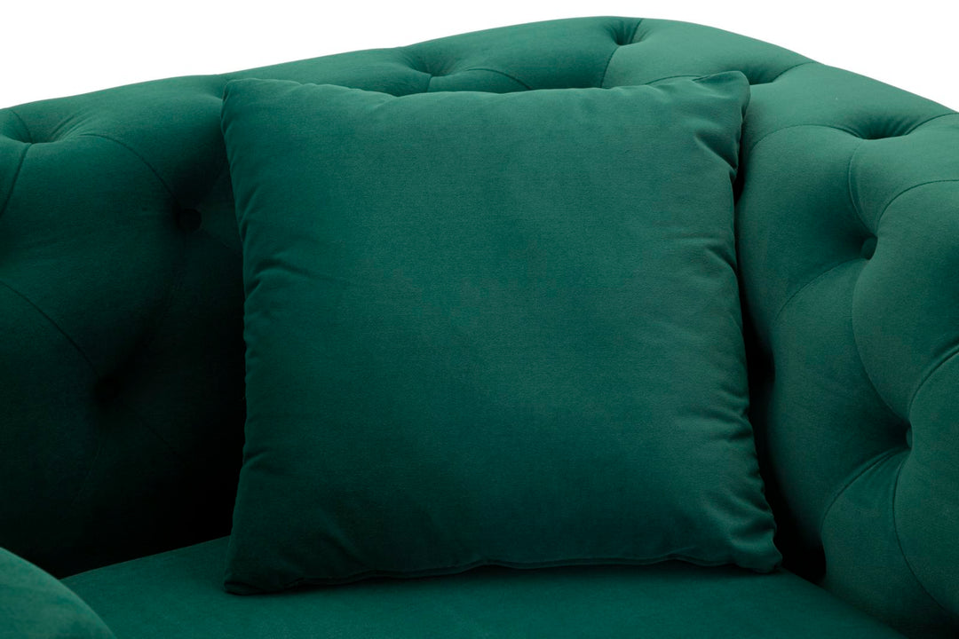Sillón de terciopelo verde con cojín – Emy sillón de acento