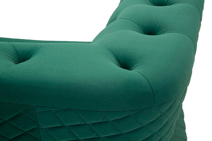 Sillón de terciopelo verde con cojín – Emy sillón de acento