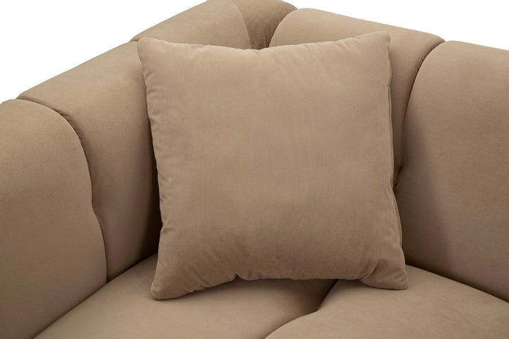 Sofá tapizado gris con cojines – Alma 2 plazas