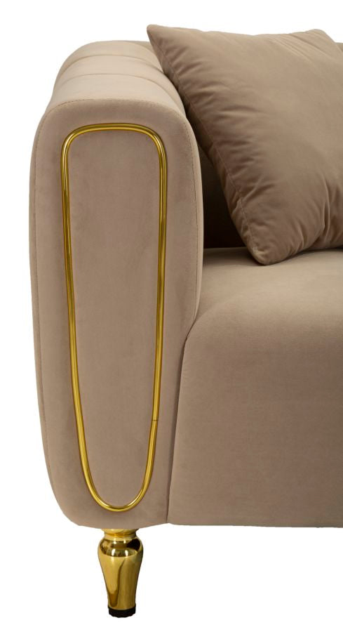 Sofá tapizado gris con cojines – Alma 2 plazas