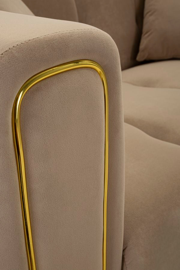 Sofá tapizado gris con cojines – Alma 2 plazas