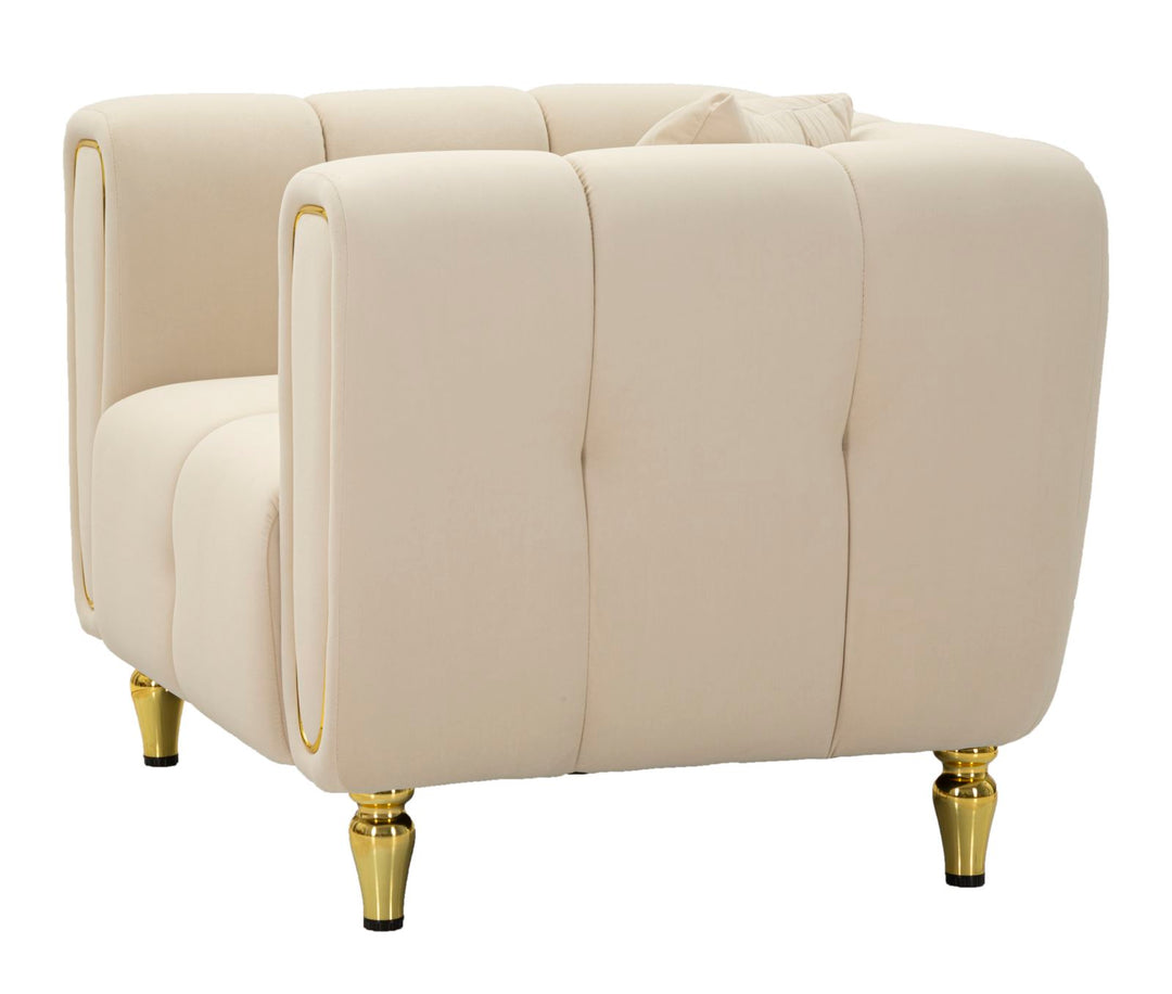 Sillón tapizado crema con cojín – Alma sillón de acento