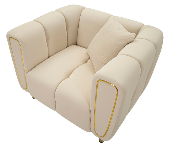 Sillón tapizado crema con cojín – Alma sillón de acento