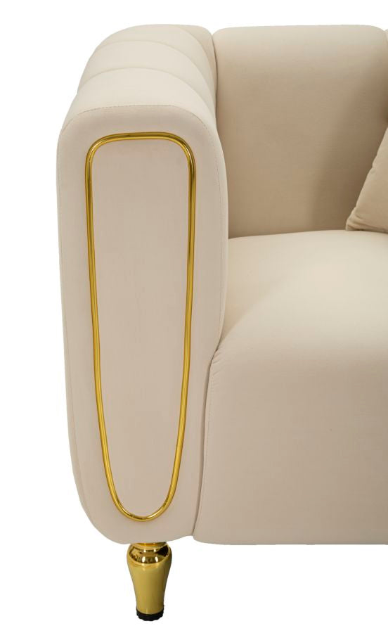 Sillón tapizado crema con cojín – Alma sillón de acento