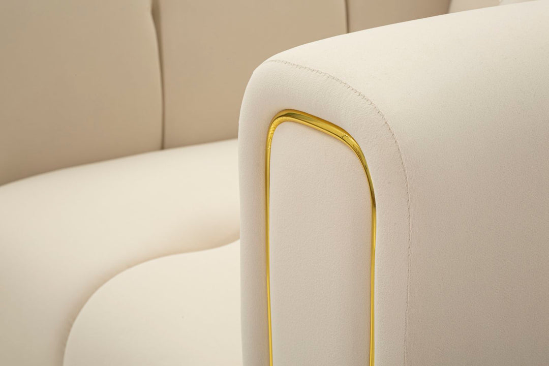 Sillón tapizado crema con cojín – Alma sillón de acento