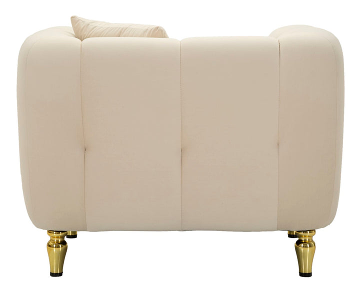 Sillón tapizado crema con cojín – Alma sillón de acento