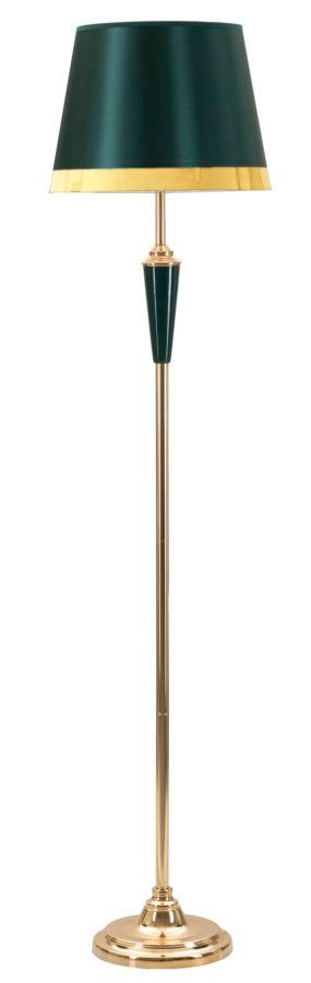 Lámpara de pie beige y dorada con pantalla de tela – Gron contemporánea