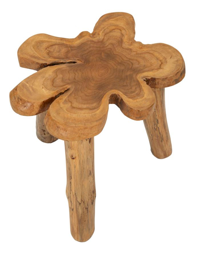 Mesa de centro redonda de teca – Bintang madera maciza