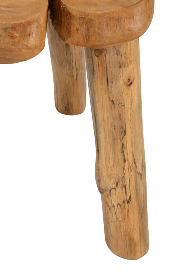 Mesa de centro redonda de teca – Bintang madera maciza