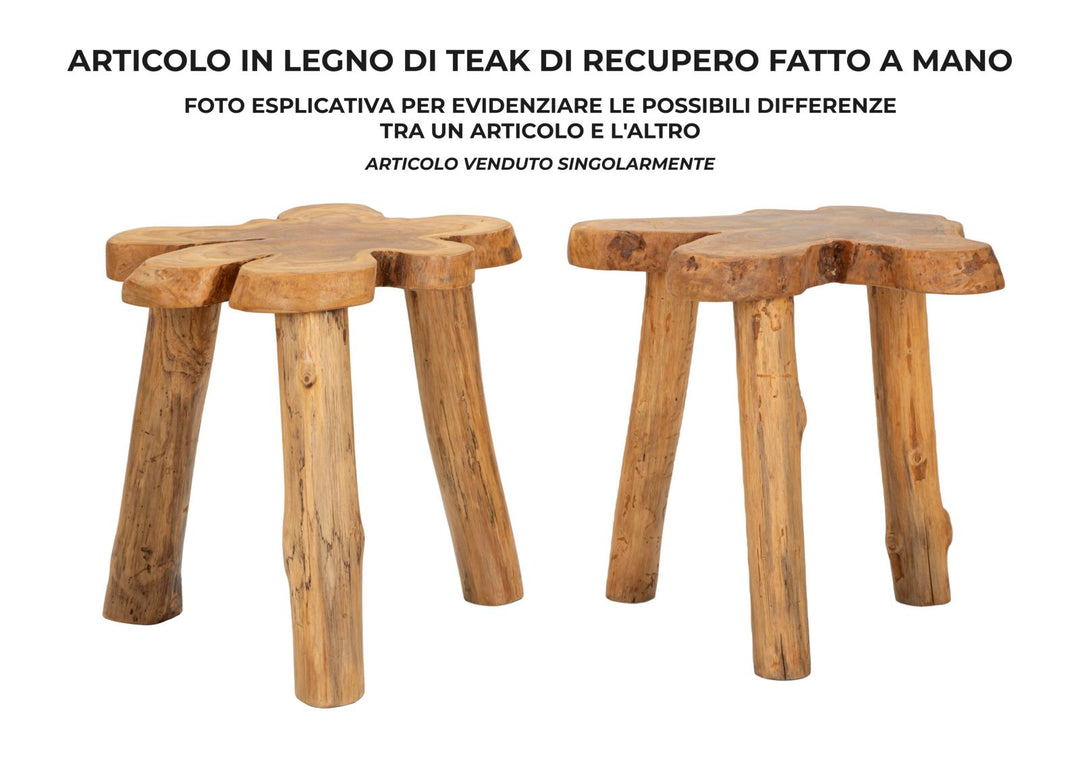 Mesa de centro redonda de teca – Bintang madera maciza