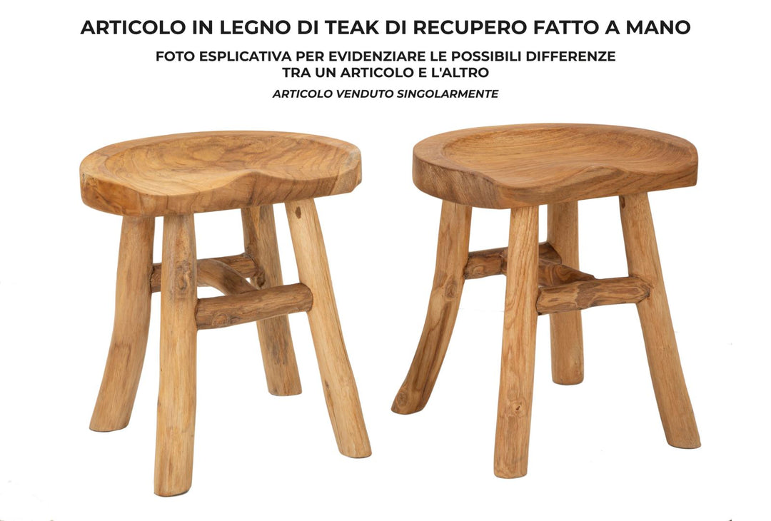 Taburete redondo de teca – Sel asiento de acento