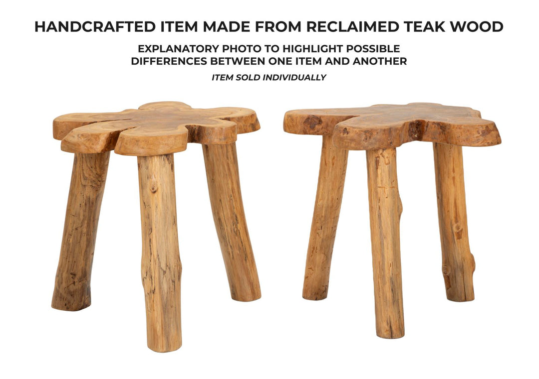 Mesa de centro redonda de teca – Bintang madera maciza