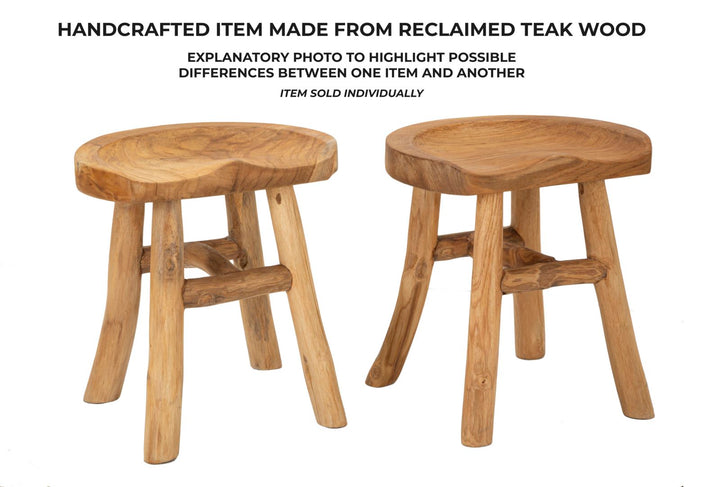 Taburete redondo de teca – Sel asiento de acento