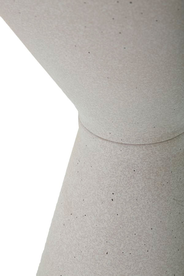 Mesa auxiliar redonda blanca con doble base – Diseño de acento moderno