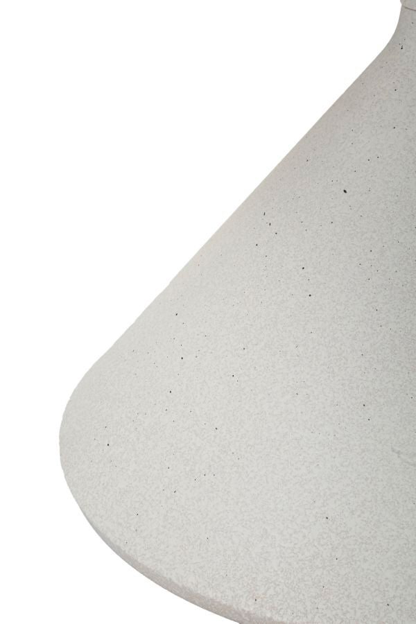 Mesa auxiliar redonda blanca con base escultural – Estilo contemporáneo