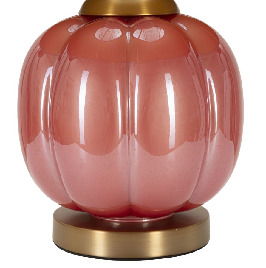 Lámpara de mesa azul y roja con pantalla de tela – Helene Ball diseño