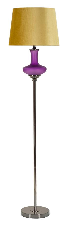 Lámpara de pie blanca y negra con pantalla de tela – Miiva One moderna