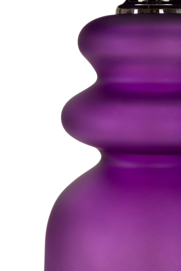 Lámpara de mesa dorada y morada con pantalla de tela – Miiva Two Collection