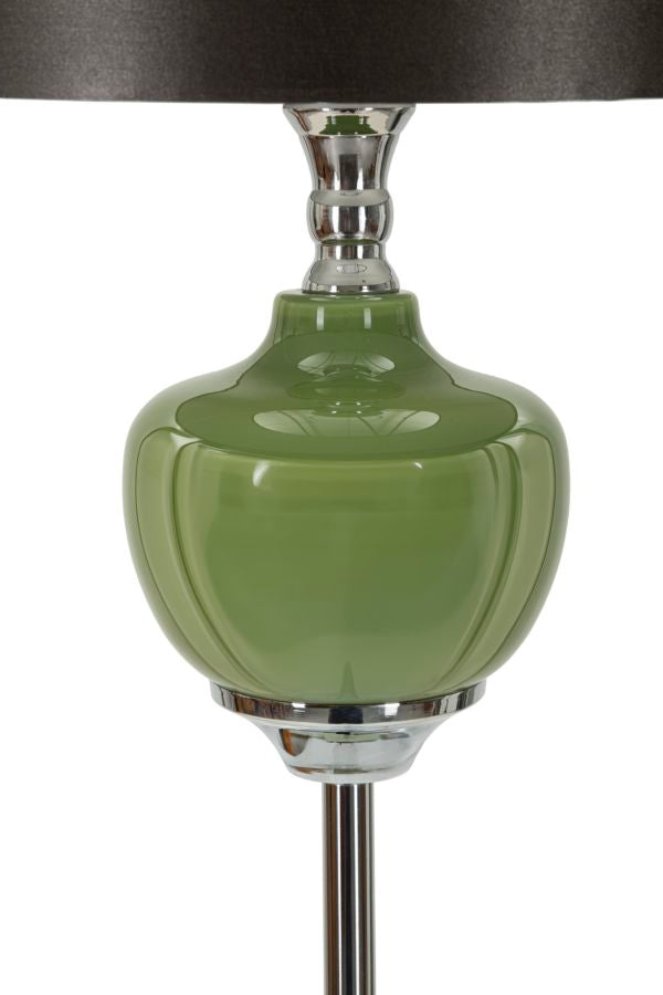 Lámpara de pie negra y dorada con pantalla de tela – Eva One diseño moderno