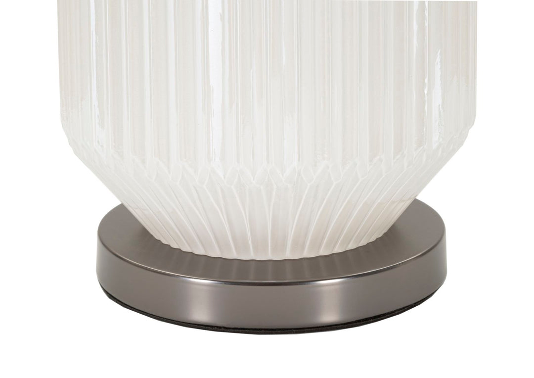 Lámpara de mesa negra y plateada con pantalla de tela – Brighty Collection