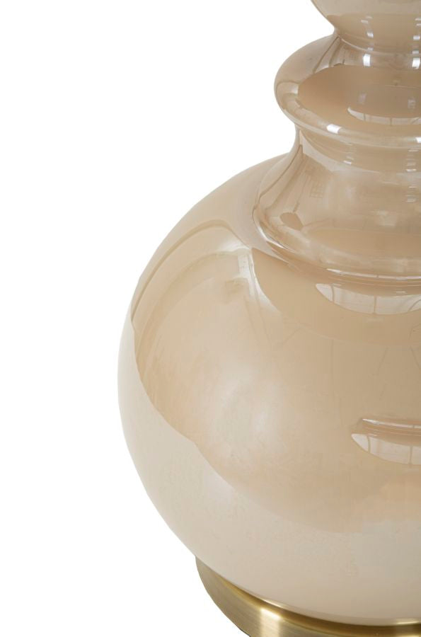 Lámpara de mesa decorativa dorada con pantalla de tela – Perly Tower diseño