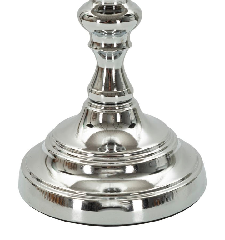 Lámpara de mesa de tela gris con base decorativa – Tilly Collection