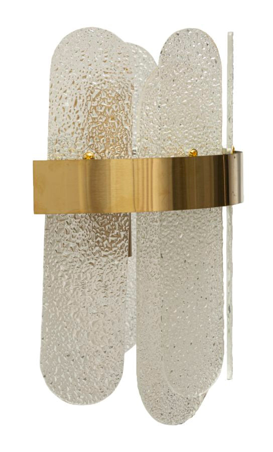 Aplique de pared dorado y blanco con rayas verticales – Gris estilo moderno