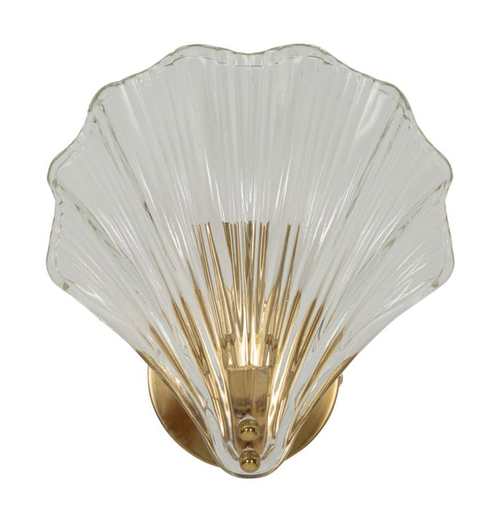 Aplique de pared dorado y blanco con diseño de concha – Muro estilo decorativo