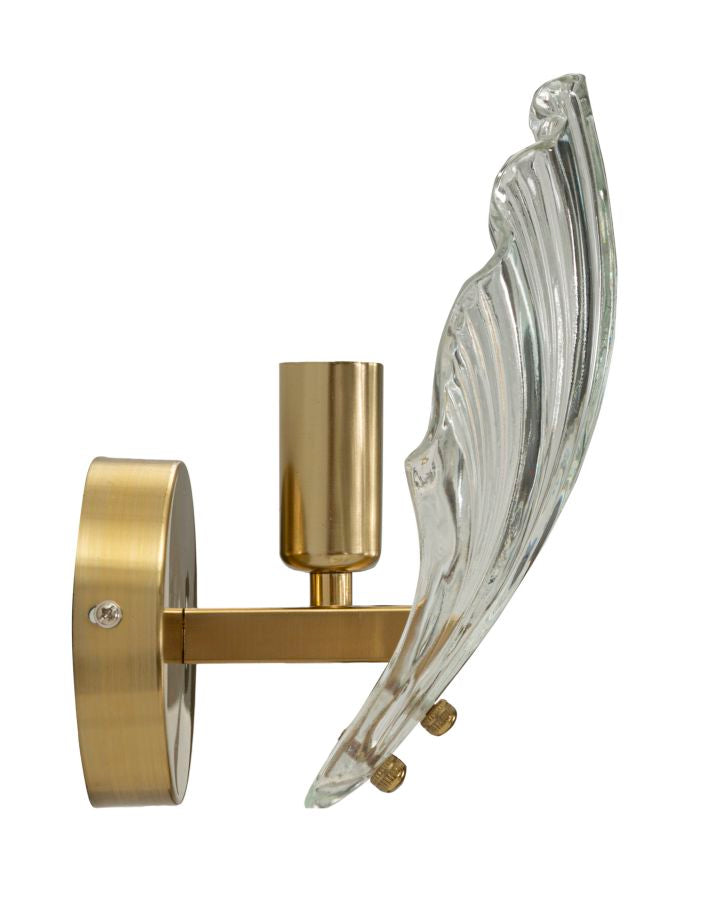 Aplique de pared dorado y blanco con diseño de concha – Muro estilo decorativo