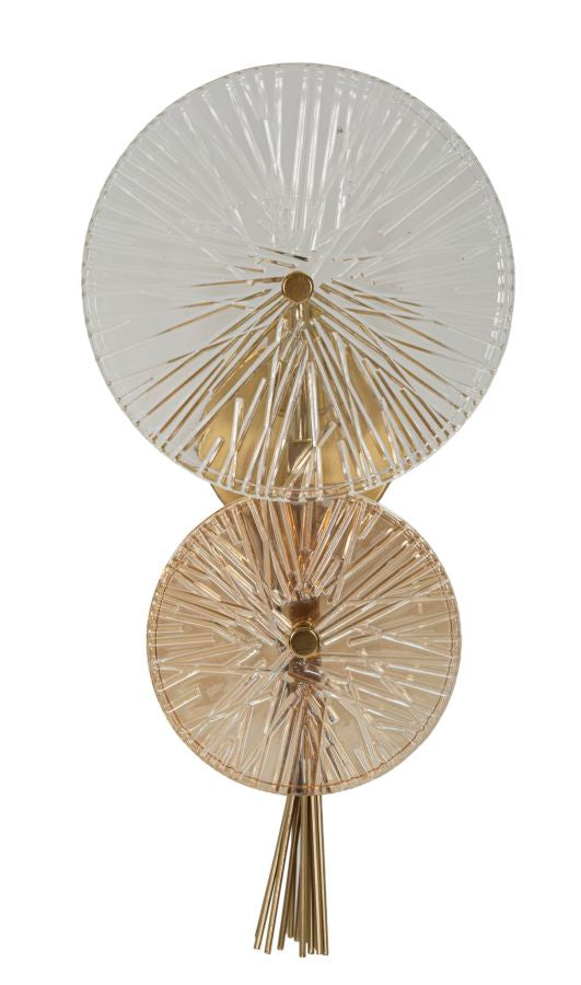 Aplique de pared dorado y plateado con diseño de rayos de sol – Sunrise moderno