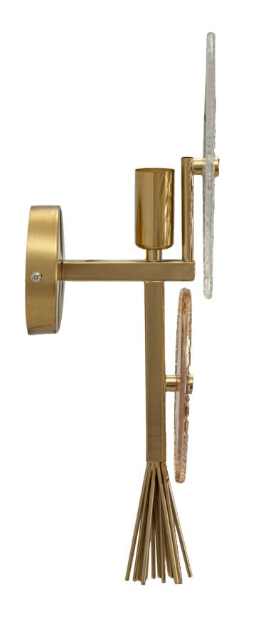 Aplique de pared dorado y plateado con diseño de rayos de sol – Sunrise moderno