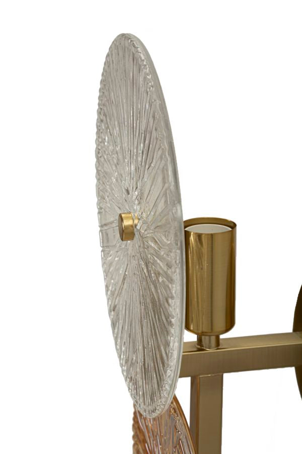 Aplique de pared dorado y plateado con diseño de rayos de sol – Sunrise moderno