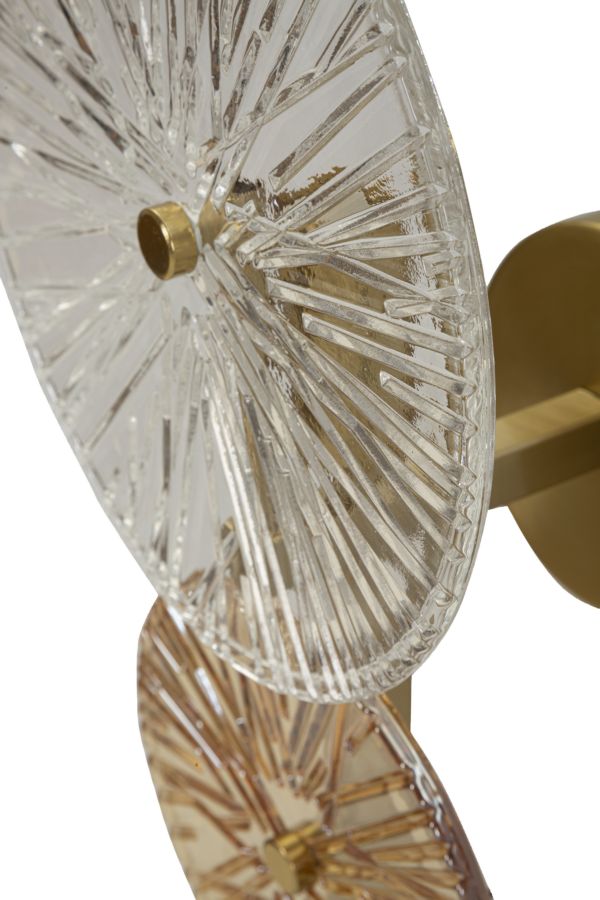 Aplique de pared dorado y plateado con diseño de rayos de sol – Sunrise moderno