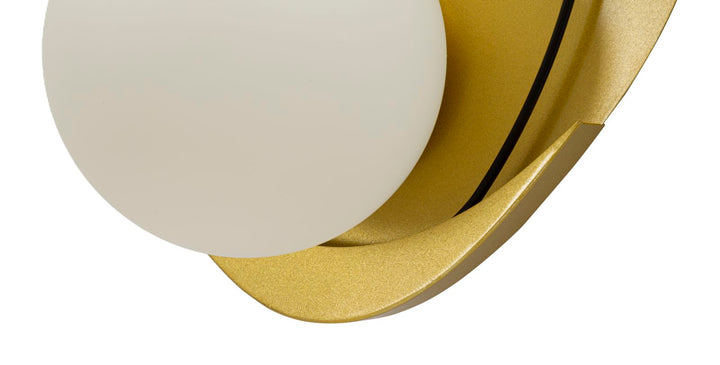 Aplique de pared dorado y blanco con forma curvada – Cirely diseño moderno